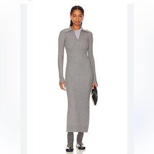Beverly Hills x Revolve grey midi maxi sweater dress wool blend size XS